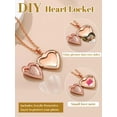 thumbnail image 6 of KeyStyle Heart Necklace for Women Personalized Locket Necklaces that Holds Pictures 14K Rose Gold Plated, 6 of 11