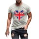 thumbnail image 1 of Mens Casual Manga Corta Botón Abajo Camisetas Estados Unidos Bandera Impresión Cuello Redondo Suéter Camiseta, Poliéster Casual Uso Diario para Hombres, 1 of 5