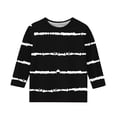 thumbnail image 3 of GaThRRgYP Toddler Girls Holiday Crewneck Sweatshirt,Boys Girls Shirts Interest Stripe Print Tshirt 3/4 Sleeve Top Funny Graphic Tshirts 3-12 Years Black#3 5 Years, 3 of 4