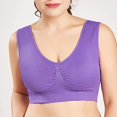 thumbnail image 5 of Gymayou Women’s Low Impact Sports Bra Seamless Comfort Workout Bra Wire Free V-Neck Vest Style Sleep Bra Purple 6XL, 5 of 7