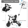 thumbnail image 4 of Tricycle for Toddlers 1-3 ,Bike with Push Handle for Boys and Girls Balance Bike with Removable Pedal, Backrest, Adjustable Seat, Gifts, 4 of 9
