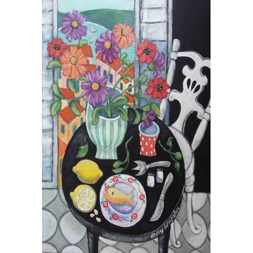 "Fish Dinner by the Sea" Painting Print on Canvas