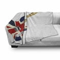 thumbnail image 3 of Union Jack Soft Flannel Fleece Throw Blanket, Classical Electric Guitar UK Flag Britain Music Instrument, Cozy Plush for Indoor and Outdoor Use, 50" x 60", Pale Brown Grey Black, by Ambesonne, 3 of 6