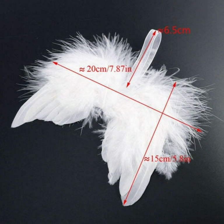 MWOOT 10 Pcs White Feathers Decorations, Angel Feather Wings Hanging  Decor,White Feathers for Christmas Tree,White Wings Hanging Ornaments  Accessories