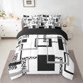 thumbnail image 3 of YST Leopard Print 7 Pcs Comforter Set Full,Striped Bedding Sets for Adult,Animal Skin Texture Bed in A Bag,Modern Abstract Reversible Bed Sets with Flat Fitted Sheet,Pillow Shams, 3 of 5