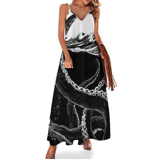 ¡Bonito patrón! Vestido sin mangas para mujer, vestido elegante para fiesta, vestido largo para mujer, vestidos de noche de lujo