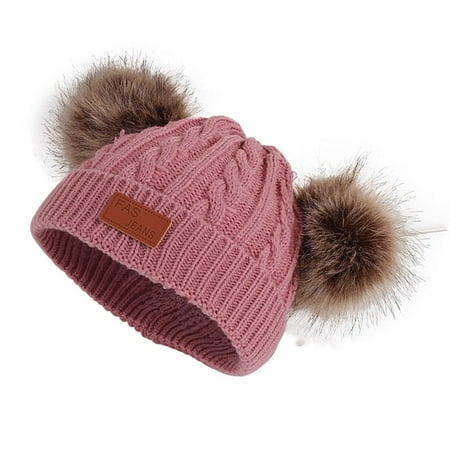 

Relanfenk Baby Hats Toddler Winter For Girl Boy Knitted Warm Skiing Caps Lovely Pompom Kids Beanie Hat