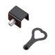 thumbnail image 2 of Limitador de cerradura de puerta de ventana corredera de acero inoxidable | Dispositivo de seguridad ajustable sin taladro | Limitador antirrobo con empuñadura de goma blanda | Resistente a la, 2 of 3