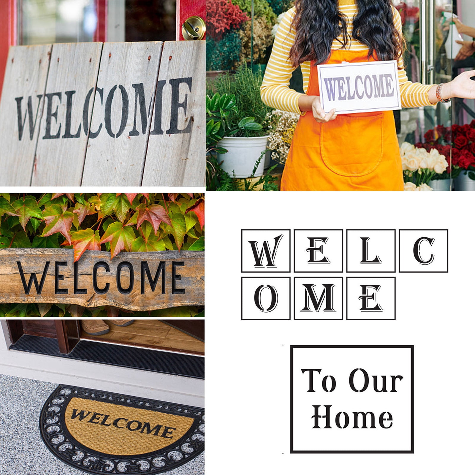 Welcome Letter Painting Template DIY Hollow Out Spray Painting Graffiti  Template Pet Welcome Painting TemplateBackpack Home Essentials Halloween  Decorations Home Decor For Living Room, XYZ, 16037 - Walmart.com