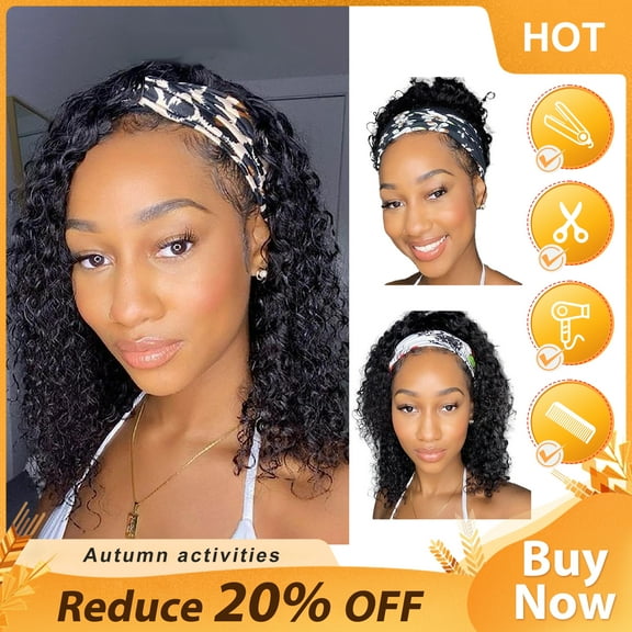 SUCS Headband Wigs Curly Glueless Wig for Black Woman Synthetic Braid Hair Wig Synthetic Hair