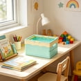 thumbnail image 7 of GIXUSIL 1 Pack Foldable Storage Box Pastel Blue Plastic Crates Multipurpose Collapsible Bins with lids Cute Organization Basket for Home Office Kitchen Picnic Camping 9.8×6.7 inch, 7 of 7