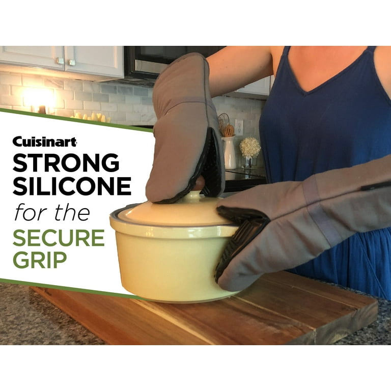  Cuisinart Silicone Oven Mitts, 2 Pack - Heat Resistant to 500  Degrees - Handle Hot Kitchen Items Safely - Non-Slip Silicone Grip Oven  Gloves with Insulated Deep Pockets and Hanging Loop 