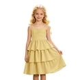 thumbnail image 6 of Kiijoy Girls Smocked Layered Spaghetti Strap Dress Summer Casual A Line Dress, Sizes 5-14, 6 of 7
