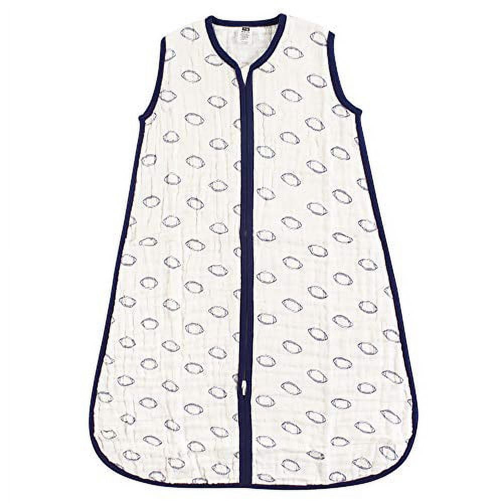 Hudson Baby Infant Boy Muslin Cotton Sleeveless Wearable Sleeping Bag, Sack, Blanket, Football, 18-24 Months