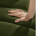 thumbnail image 6 of FFZ 78 inch Premium Teddy Fabric Sofa with 3 Back Pillows and Cushions, Solid Wood Frame, Army Green, 6 of 14