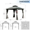 thumbnail image 5 of Domi 8’ X 8’ Hardtop Gazebo Canopy with Netting & Curtains, Outdoor Aluminum Gazebo with Galvanized Steel Double Roof for Patio Lawn and Garden, Gray, 5 of 8