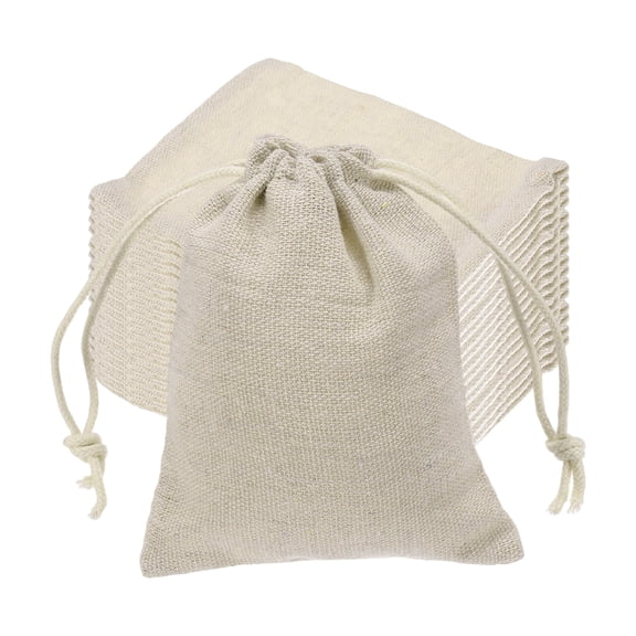 Uxcell Muslin Bags (4 x 6 Inch, White) (25 Pcs), Cotton Flat Drawstring Bag Reusable Canvas Linen Gift Pouch, Suit for - Jewelry/Party Favors Wrapping/Home Storage/DIY Craft