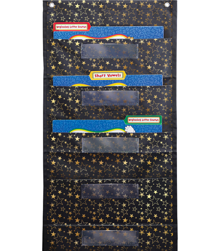 Carson Dellosa Education File Folder Storage: Gold Stars 1 pocket chart