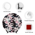 thumbnail image 4 of Gaeub Orchids Flowers Print Ceramic Plate,Dinner Plates,Bone China Decorative Plates with Display Stand,Art Ceramic Ornaments for Wall Hanging Decoration-10in, 4 of 6