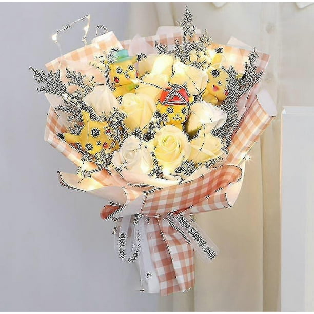 2024-6 Cats Sanrio Anime Bouquet Plush Stuffed Doll Kawaii Flower Box Flower Day
