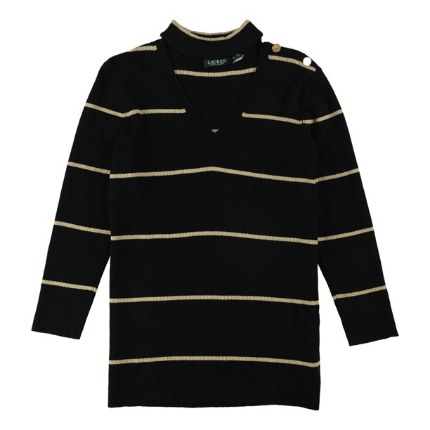 Ralph Lauren Womens Choker Pullover Sweater, Negro, X-Large Ralph Lauren Pull-over