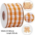 thumbnail image 4 of Joycrosso 2-1/2 Inch Bubbled Check Ribbon, 10 Yards Tangerine and White Wired Edge Ribbon for Gift Wrapping, Crafts, Wreaths, Garlands, Weddings and Christmas, 4 of 6