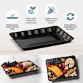 thumbnail image 3 of Plastic Serving Trays 9" X 13" Rectangle Serving Platters 4-Pack Black and Gold Rim Party Tray Durable Serving Platter - Disposable Serving Food Tray - Rectangular Cake Fruit Cookie Tray Posh Setting, 3 of 7