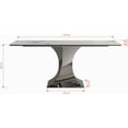 thumbnail image 2 of Montary 71” Modern Luxury Dining Table for 6-8 People, Artificial Marble Rectangular Dining Room Table with Black Titanium Hourglass Base, Sintered Stone Top Dining Table(Only Table), 2 of 8