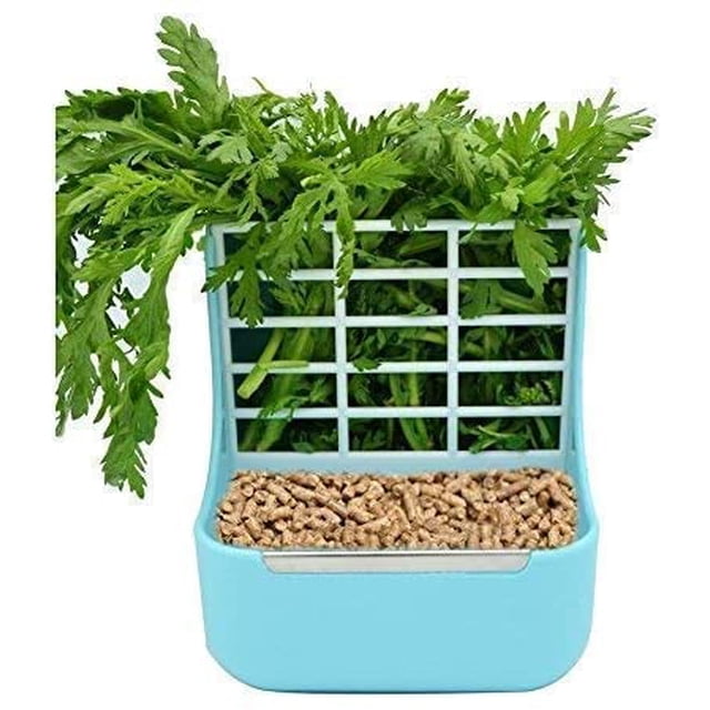 ZECATL Rabbit Feeders Hay Food Bin Feeder, Grass and Food Double Use Rabbit Feeder,Hay Feeders Supply for Rabbit Guinea Pig Chinchilla