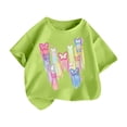 thumbnail image 5 of Gunia Little Girls T Shirts Cute Butterfly Graphic Short Sleeve Fashionable Casual Summer Stylish Everyday Tee Soft Blend Shirts For Kids Tops Light Green 6-8 Years, 5 of 5