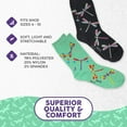 thumbnail image 4 of Foozys Small/Medium Novelty Crew Socks | Dragonflies Cute, Fun & Makes a Great Gift! | 2 Pair (Black & Teal) | Women’s Shoe Size 4-10, 4 of 8