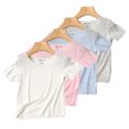 thumbnail image 1 of KYAIGUO T-Shirts à Manches Courtes pour Bébés et Enfants pour Garçons et Filles 1-14T Col Ras du Cou T-Shirt en Coton Biologique Tout-Petit T-Shirts de Couleur Unie, 1 of 9