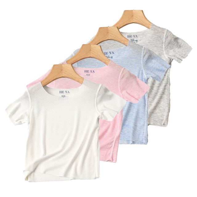 KYAIGUO T-Shirts à Manches Courtes pour Bébés et Enfants pour Garçons et Filles 1-14T Col Ras du Cou T-Shirt en Coton Biologique Tout-Petit T-Shirts de Couleur Unie