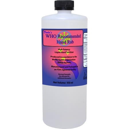 950ml Bottle Duda's WHO Recommended Hand Rub, 80% Ethanol, Liquid Hand Sanitizer