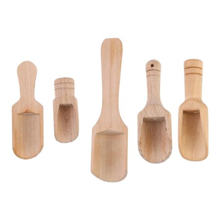 

5x Household Wooden Coffee s Small Salt for Restaurant Kitchen Cereal
