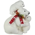 thumbnail image 6 of Northlight Mama Polar Bear and Cubs Christmas Figures - 13.5" - White and Red, 6 of 8