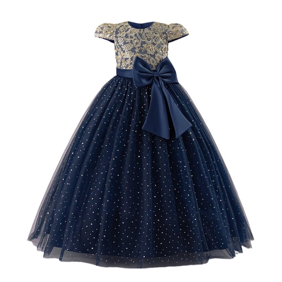 BintaRealwax Flower Girl's Dress Princess Puffy Tulle Dresses Bridesmaid Wedding Birthday Party Maxi Prom Gown for Kids