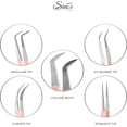 thumbnail image 5 of SIVOTE Pinces à Cils en Fibre pour Extensions de Cils, Lot de 5, Pêche – Diamond Grip, 5 of 5