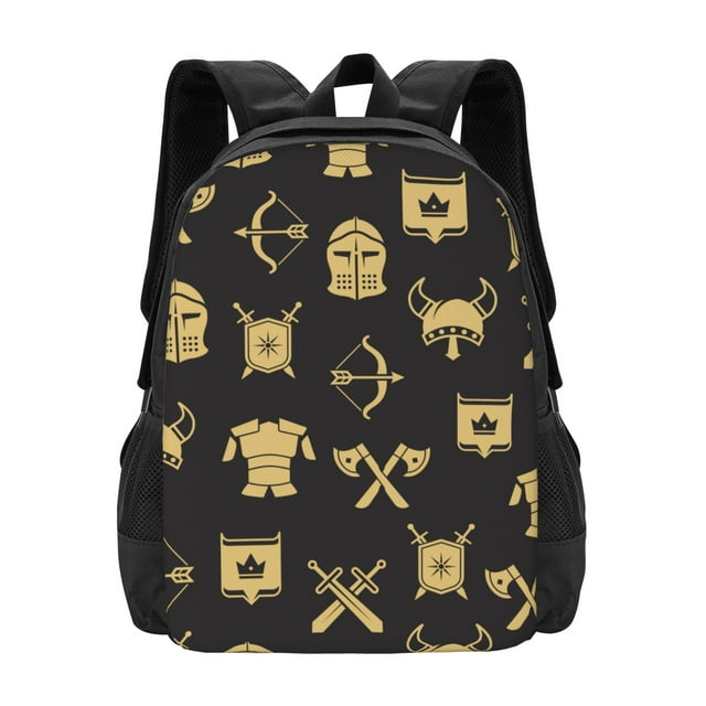 DouZhe Lightweight Backpack, Ancient Warriors Knight Armor Prints Travel Outdoor Hiking Bag School Bookbag Casual Daypack Backpacks for Women Men
