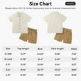 thumbnail image 3 of 12M-5T Toddler Boys Cotton Linen Shorts Set Button-Down Shirt Tops + Shorts Kids 2PCS Summer Clothes, 3 of 8
