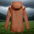 thumbnail image 4 of Women's Lightweight Waterproof Rain Jacket Long Hooded Windbreaker Trench Coat Outdoor Travel Hiking Lined Water Repellent, 4 of 6