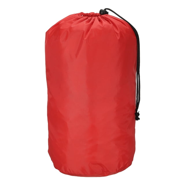 Uxcell Stuff Sack, 9x16 Inch Waterproof Outdoor Sack Drawstring Dust Flap Bag for Camping, Red
