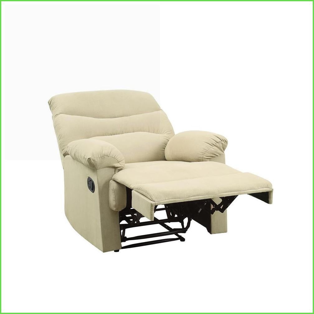 Recliner with Motion Function & Pillow Top Armrests | Beige Microfiber | Fabric+Metal