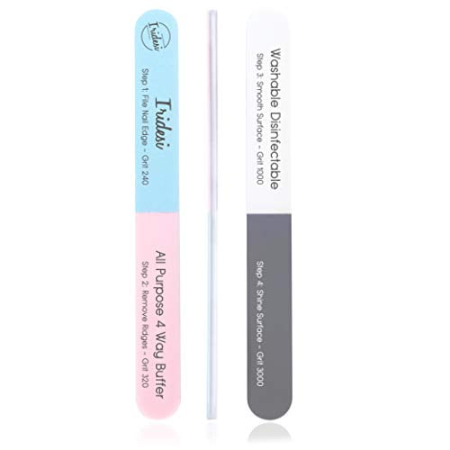 4 Way Nail File and Buffer, 7 Inches Long, All Purpose, Best For Natural Nails, Save Time and Money, 4 Fingernail Files in 1, Professional Care ...