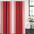 thumbnail image 3 of Red Vertical Striped Waterproof Fabric Shower Curtain,Farmhouse Minimalist Abstract Lines Waterproof Fabric Shower Curtain for Bathroom Curtains Bathtubs Shower Curtains with 12 Hooks Stall 48x72in, 3 of 8