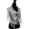 thumbnail image 2 of AWZXDE Women's Metallic Thread Scarf for Wedding Party Evening Dress, Solid Color Glitter Shawl for Women, Elegant Formal Wrap for Events Silver, 2 of 2
