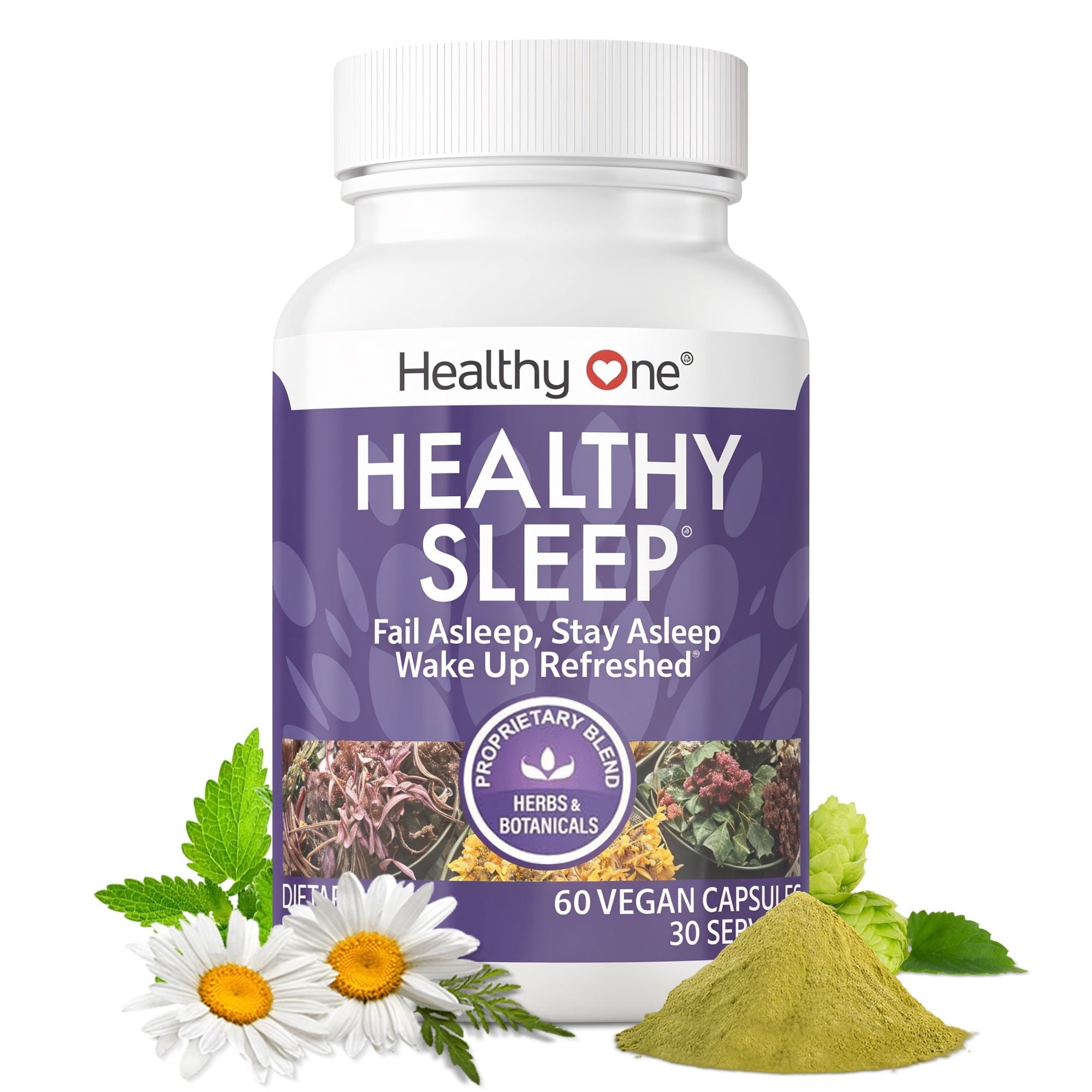 (6 pack) Healthy One Healthy Sleep Supplement, Melatonin, plus 9 other Ingredients. 60 Capsules