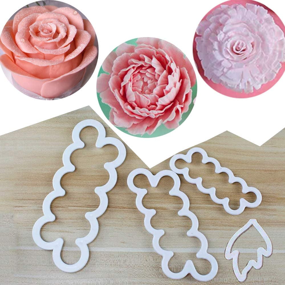 3pcs Carnation Flower Fondant Mold Plastic DIY Cookie Cutter Mold Cake Decor## 