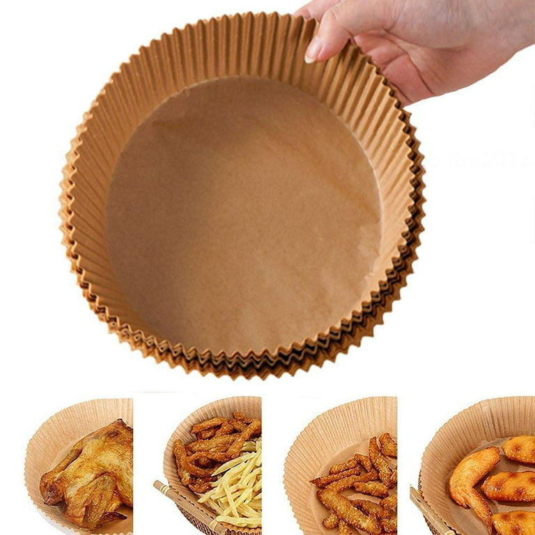 Oil-absorbing paper, the seller uses air fryer special paper Japan double- sided silicone oil paper baking round boxed oil-absorbing paper food-grade  paper holder-200primary colors (16*4.5cm)-OPP Bags 