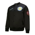 thumbnail image 2 of Men's Mitchell & Ness Black Golden State Warriors Blackout Collection Vintage Full-Snap Satin Jacket, 2 of 7